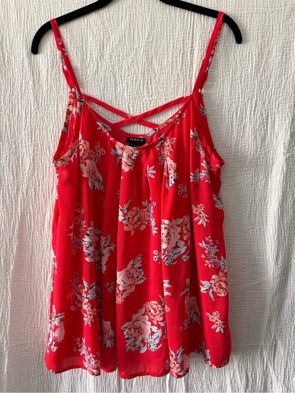 torrid Bright Red Floral Strappy Camisole